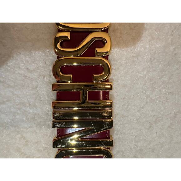 MOSCHINO Logo Calfskin Magenta Violet Belt main image 9